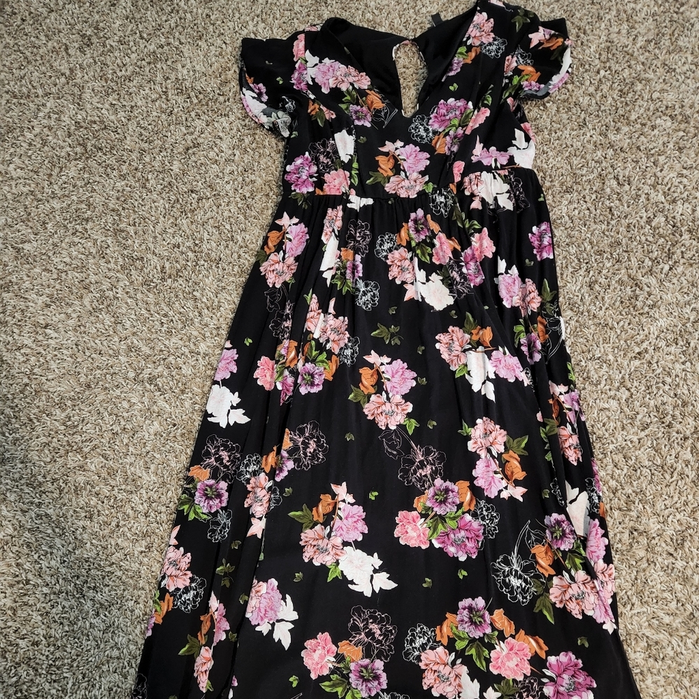 Torrid black floral dress size 0